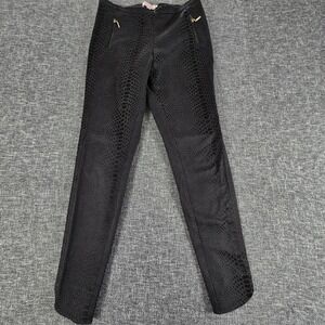 Ted Baker London Black Snake Embossed Zipper Pocket Pants Womens Size 1